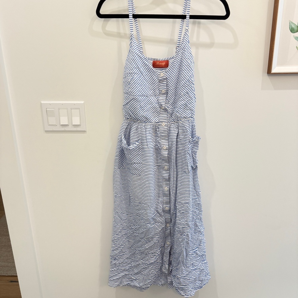 Maaji Blue and White Striped Top